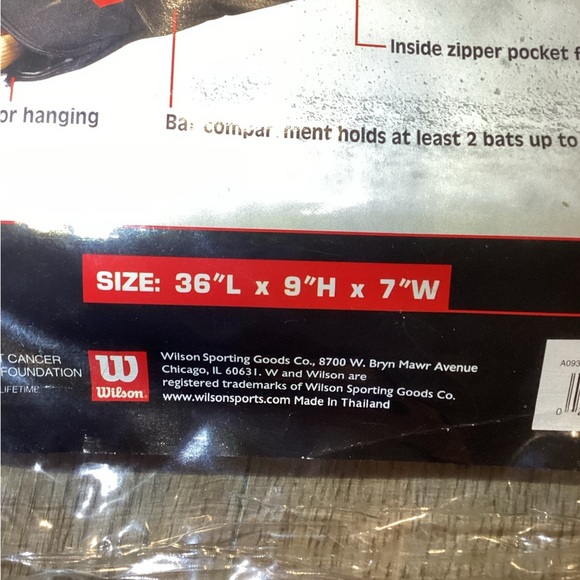 WILSON Baseball‎ Softball Large Red/White 36”L x 9”H x 7”W NEW - Picture 5 of 5